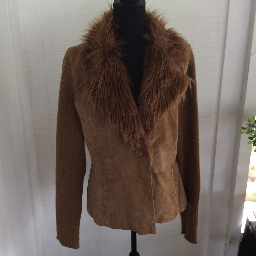 Neutral Zone Women"s Brown 100% Genuine Leather Jacket Sz XL